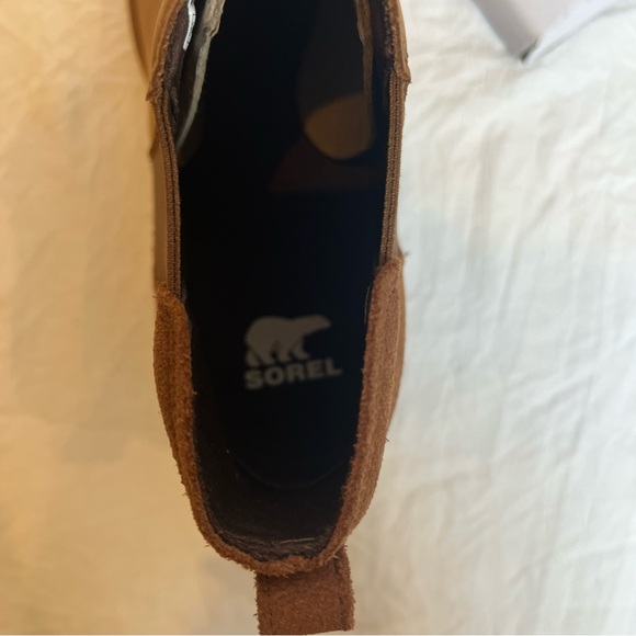 Sorel Evie II Hidden Wedge Chelsea Ankle Leather Boots Women’s Sz9 Tan NIB - Picture 6 of 7